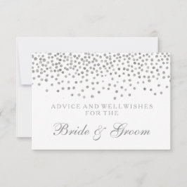 Hochzeitsratenkarte Elegantes Silver Confetti Hinweiskarte