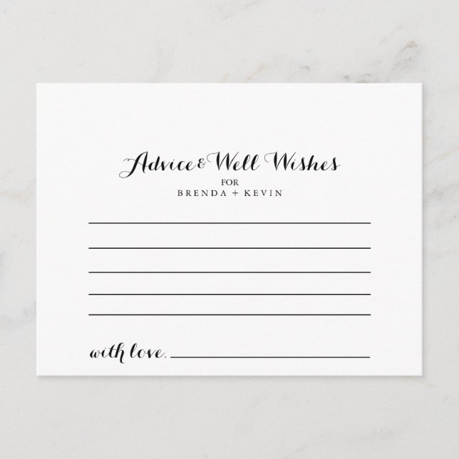 Hochzeitsratenkarte Postkarte (Vorderseite)