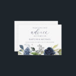 Hochzeitsratgeber Brautparty Karten Wasserfarbe Ma<br><div class="desc">Navy Blue Watercolor Bouquet Brautparty oder Wedding Advice Cards: Dieses Design besticht durch einen wunderschönen blauen Aquarellbouquet unten mit einem Hauch von silberfarbenem Glitzer. Wenn Ihre Gäste ihre Ratschläge und Wünsche für das Paar schreiben, können sie die Karte gedreht, um ihre Nachricht privat behalten, wenn sie möchten. Diese Karten können...</div>