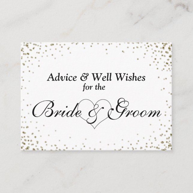 Hochzeitsratgeber Card Imitate Gold Confetti Hinweiskarte (Vorderseite)