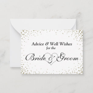 Hochzeitsratgeber Card Imitate Gold Confetti Hinweiskarte