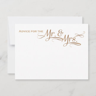 Hochzeitsratgeber für den Schriftart Mr. und Mrs. Hinweiskarte
