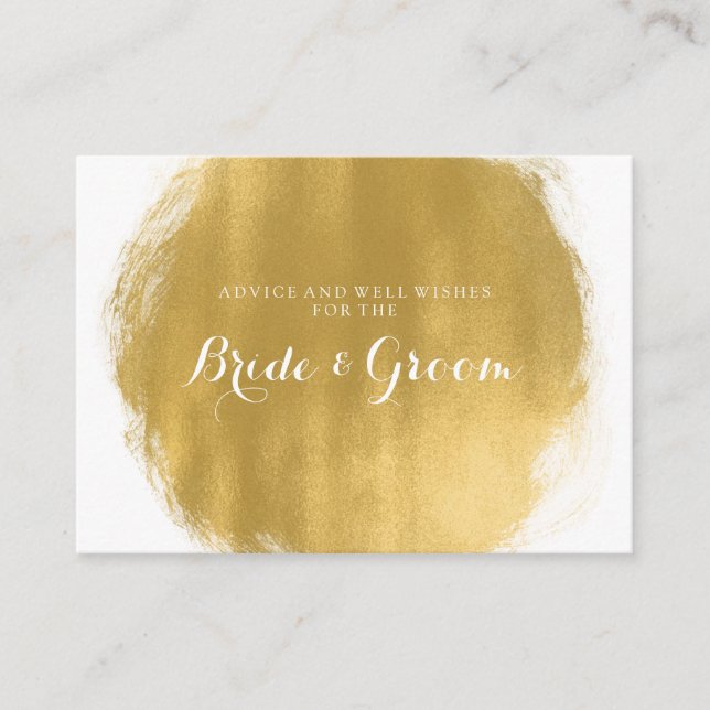 Hochzeitsratgeber Gold Paint Look Hinweiskarte (Vorderseite)