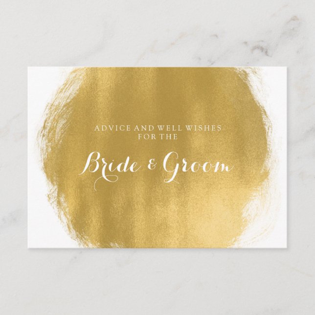 Hochzeitsratgeber Gold Paint Look Hinweiskarte (Vorderseite)