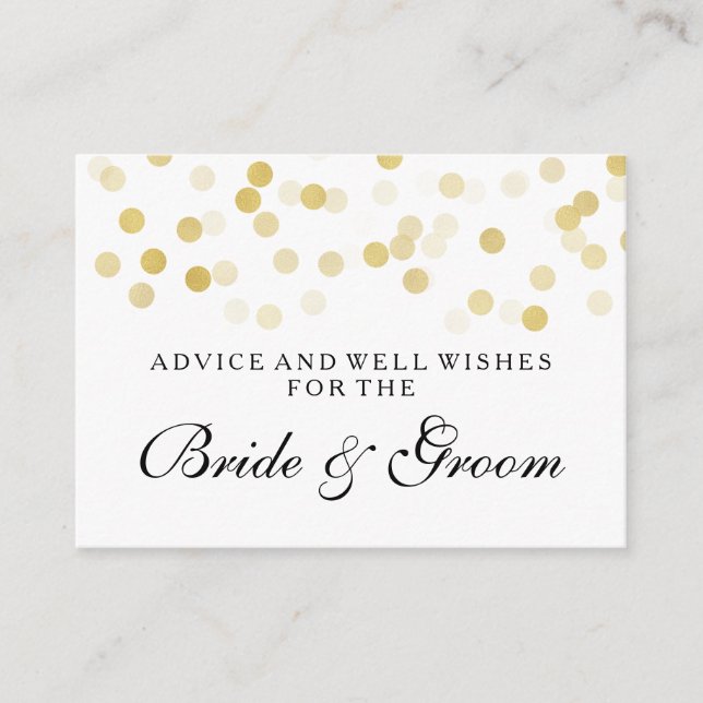 Hochzeitsratgeber Imitate Gold Foil Glitzer Lights Hinweiskarte (Vorderseite)