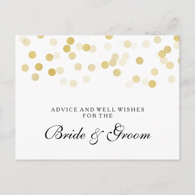 Hochzeitsratgeber Imitate Gold Foil Glitzer Lights Hinweiskarte (Vorderseite)