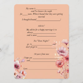 Hochzeitsratgeber Peach Fuzz Wasserfarbe Blume Hinweiskarte