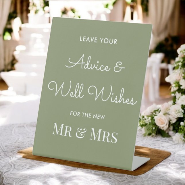 Hochzeitsratgeber Sage Green Well wünscht Sockelschild (Von Creator hochgeladen)