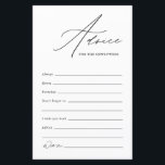 Hochzeitsratgeber und Wunschkarte für frisch verhe<br><div class="desc">Sie suchen eine einfache und elegante Hochzeitsratenkarte, um dem Ehepaar, das frisch verheiratet ist, Ihre guten Wünsche zu präsentieren? Schauen Sie sich nur unsere Hochzeitsratgeber & Wunschkarte für Newlyweds Couple an. Diese minimalistische und moderne Karte verfügt über handgeschriebene Kalligraphie-Schrift Typografie und ist in einem einfachen und eleganten formalen Design. Ideal...</div>