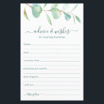 Hochzeitsratgeber und wünscht Eukalyptus<br><div class="desc">Diese schönen, botanischen, handgeschriebenen Skripte Advice & Wishings Blätter mit Aquarell Eukalyptus an der Spitze sind perfekt, um Brautparty, Probe Dinner oder Hochzeitsgäste für das glückliche Paar ausfüllen zu können. Die Menschen werden die Liebe haben, die Anweisungen zu bekommen - sie machen es so einfach, liebende Ratschläge und gute Wünsche...</div>