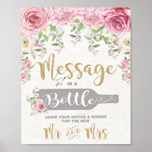 Hochzeitsratschlag und -wünsche im floralen Stil:  Poster