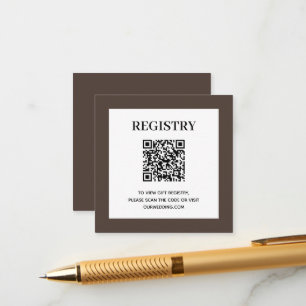 Hochzeitsregister-QR-Code Braun Begleitkarte