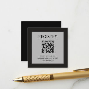 Hochzeitsregister QR-Code Schwarz Begleitkarte