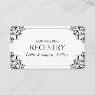 Hochzeitsregisterkarten - Nadine - Schwarz Begleitkarte