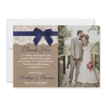Hochzeitsreise mit dem Foto "Navy Ribbon on Burlap