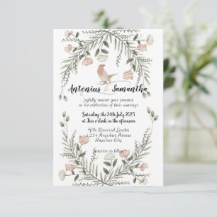 Hochzeitsreise mit Flora und Vogelfotografie Einladung