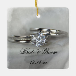 Hochzeitsrennen auf Grau Keramikornament