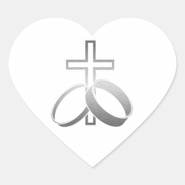 Hochzeitsrennen und Cross Art Herz-Aufkleber (Vorderseite)