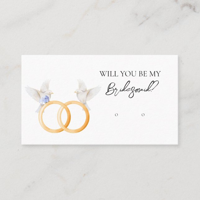 Hochzeitsring Bridesmaid Earring Display Card Visitenkarte (Vorderseite)