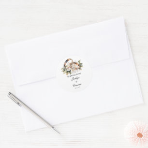 Hochzeitsring - Einladung zur Hochzeit Runder Aufkleber