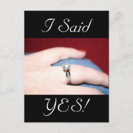 Hochzeitsring I Said Yes Postcard Ankündigungspostkarte