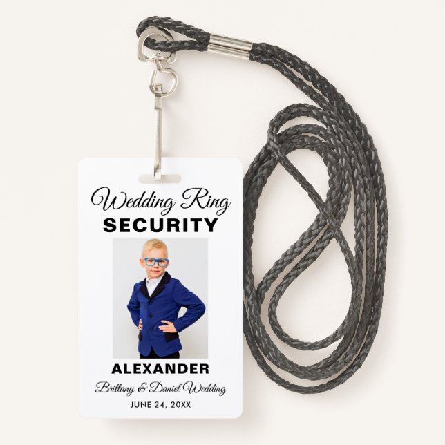 Hochzeitsring-Security-Foto Wählen Sie Ihre Farben Ausweis (Vorderseite mit Schlüsselband)