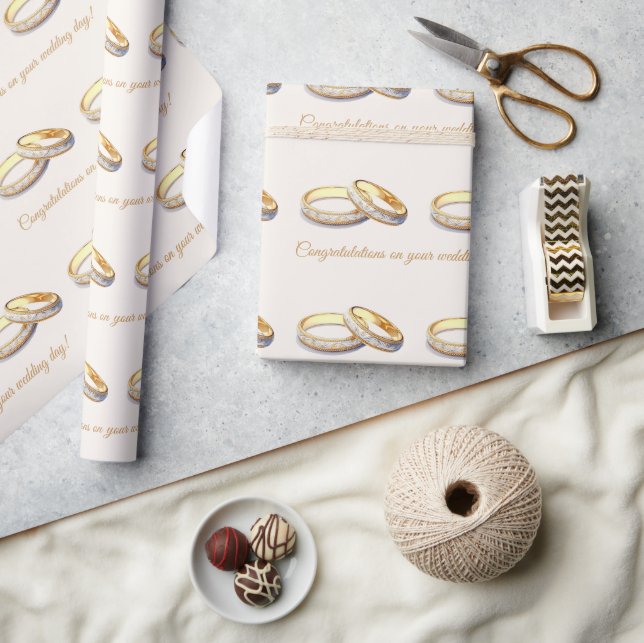 Hochzeitsring Set Hochzeit Herzlichen Glückwunsch Geschenkpapier (Kunsthandwerk)