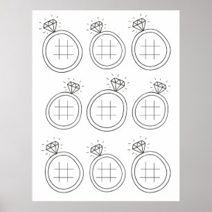 Hochzeitsring Tic Tac Toe Download Aktivitätsseite Poster