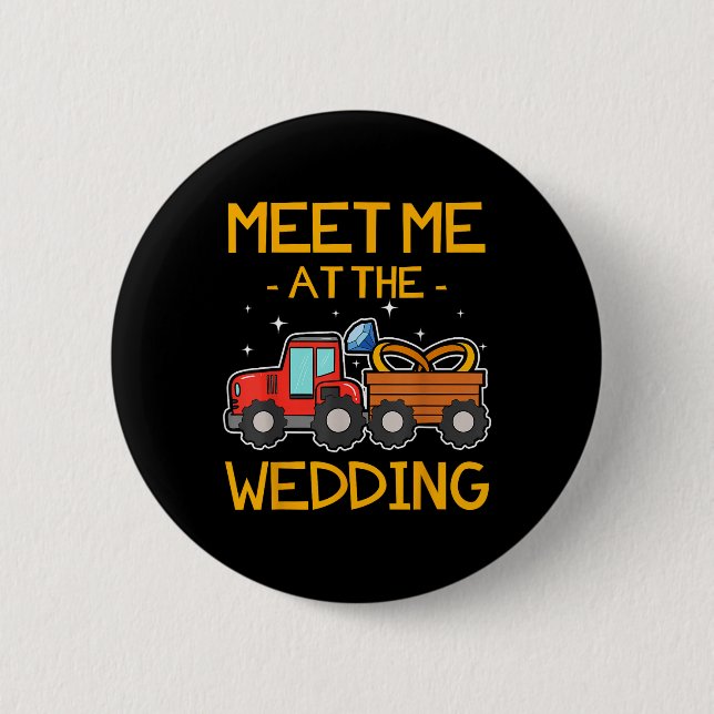 Hochzeitsring Traktor Bride Groom Empfang Button (Vorderseite)