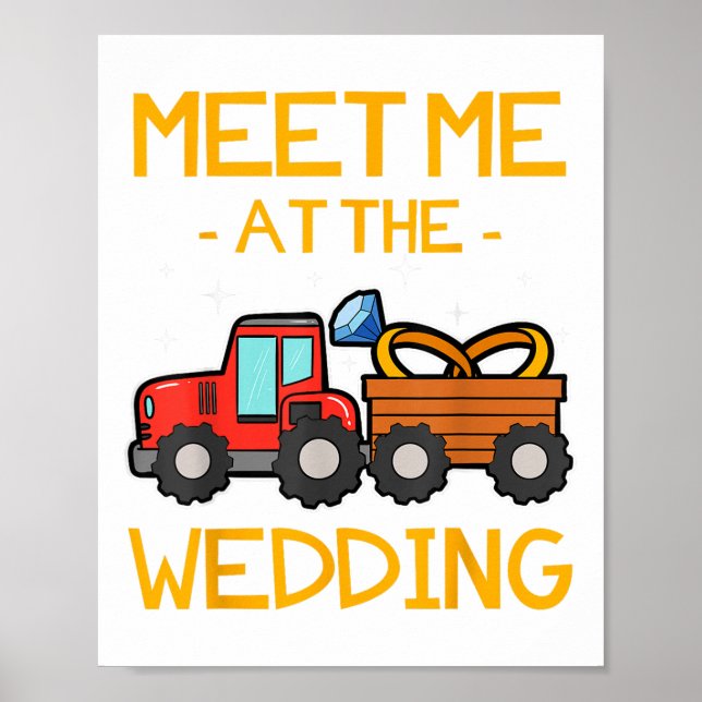 Hochzeitsring Traktor Bride Groom Empfang Poster (Vorne)