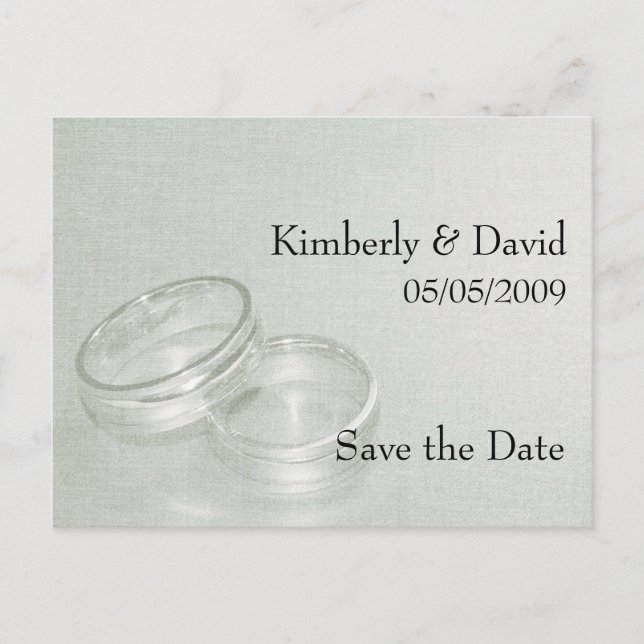 Hochzeitsringe Save the Date Karte (Silber) (Vorderseite)