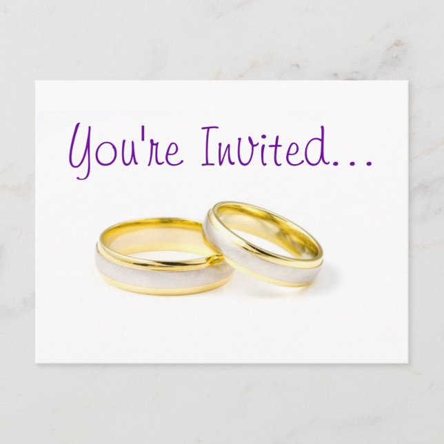 Hochzeitsrings Einladungspostkarte (Vorderseite)