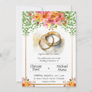 Hochzeitsrings Elegante White Wedding Einladung
