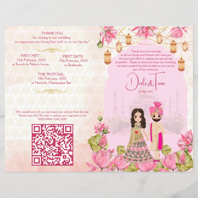 Hochzeitsrituale Hindu Programm Rosa Lotus (Vorderseite)