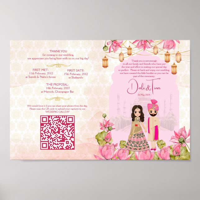 Hochzeitsrituale Hindu Programm Rosa Lotus Poster (Vorne)