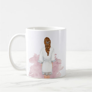 Hochzeitsrobe Rosa Zukunft mrs Monogramm Kaffeetasse