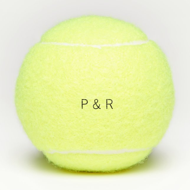 Hochzeitsromantikpartner ergänzen Anfangsbuchstabe Tennisbälle (Vorderseite)