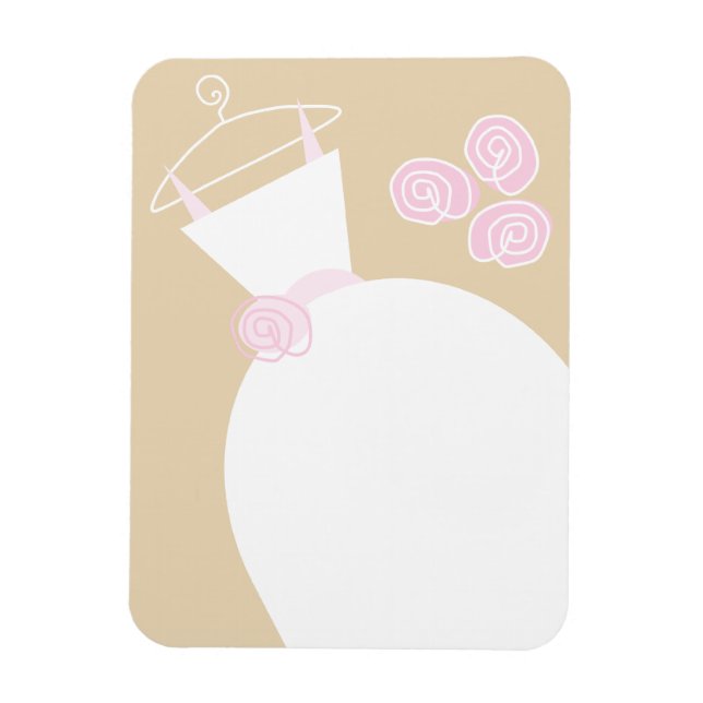 Hochzeitsrosa Beige flexibler Magnet (Vertikal)