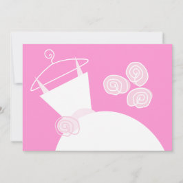 Hochzeitsrosa Brautparty horizontal weiß Einladung