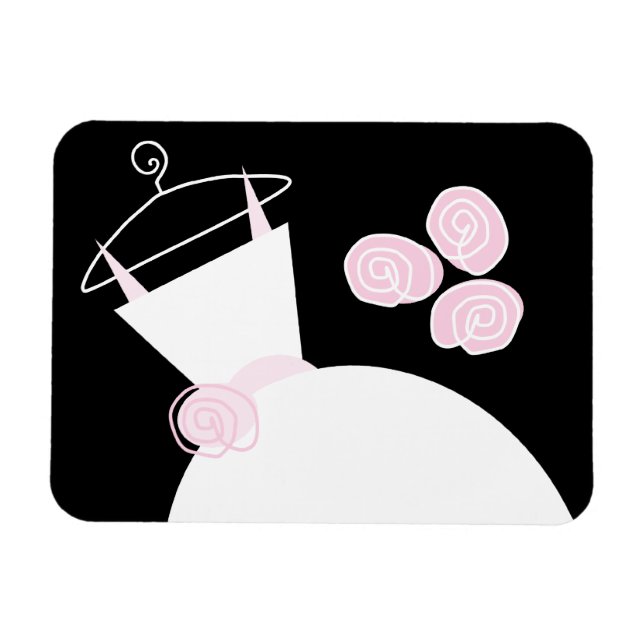 Hochzeitsrosa, horizontal schwarz magnet (Horizontal)