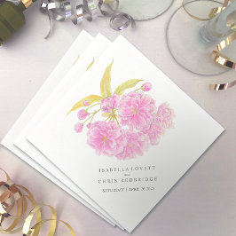 Hochzeitsrosa Kirschblüte Papierserviette