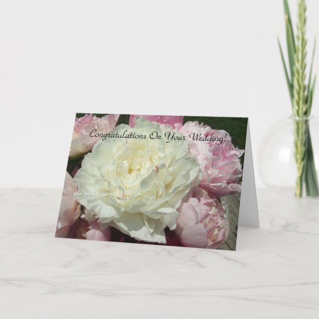 Hochzeitsrosa-Peonies/Pink-Peony-Grußkarte Karte (Vorderseite)