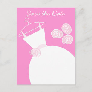 Hochzeitsrosa Save the Date Postkarte