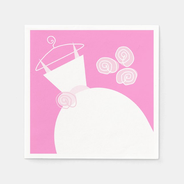 Hochzeitsrosa Serviette (Vorderseite)