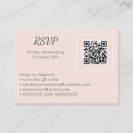 Hochzeitsrosa UAWG Online QR Code Foto Begleitkarte