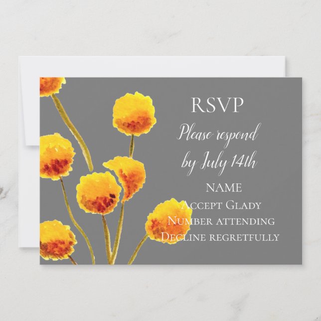 HochzeitsrSVP Australische Wildblume Aquarell Einladung (Vorderseite)