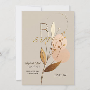 Hochzeitsrsvp einfache goldene Hinweise Karte Desi
