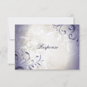 HochzeitsrSVP Elegante Vintage Foliage & Swirl RSVP Karte