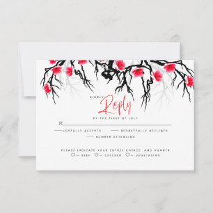 HochzeitsrSVP   Japanische Zweigstelle Blossom RSVP Karte