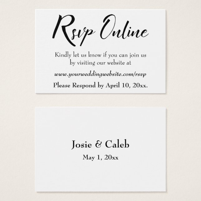 HochzeitsrSVP Online Schwarzes Script einfügen, We (Vorne & Hinten)